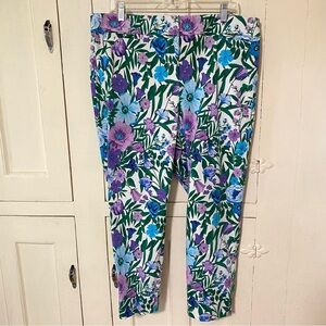 Talbots Women's Chatham Ankle Pants Glorious Garden 20W Plus Petite